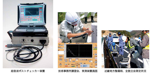『超音波ポストチェッカー』の長さ測定、不可視部位老朽化、損傷計測診断サービス
