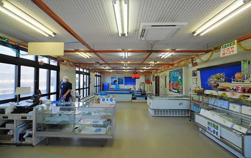 大島町水産物展示販売施設　「海市場」