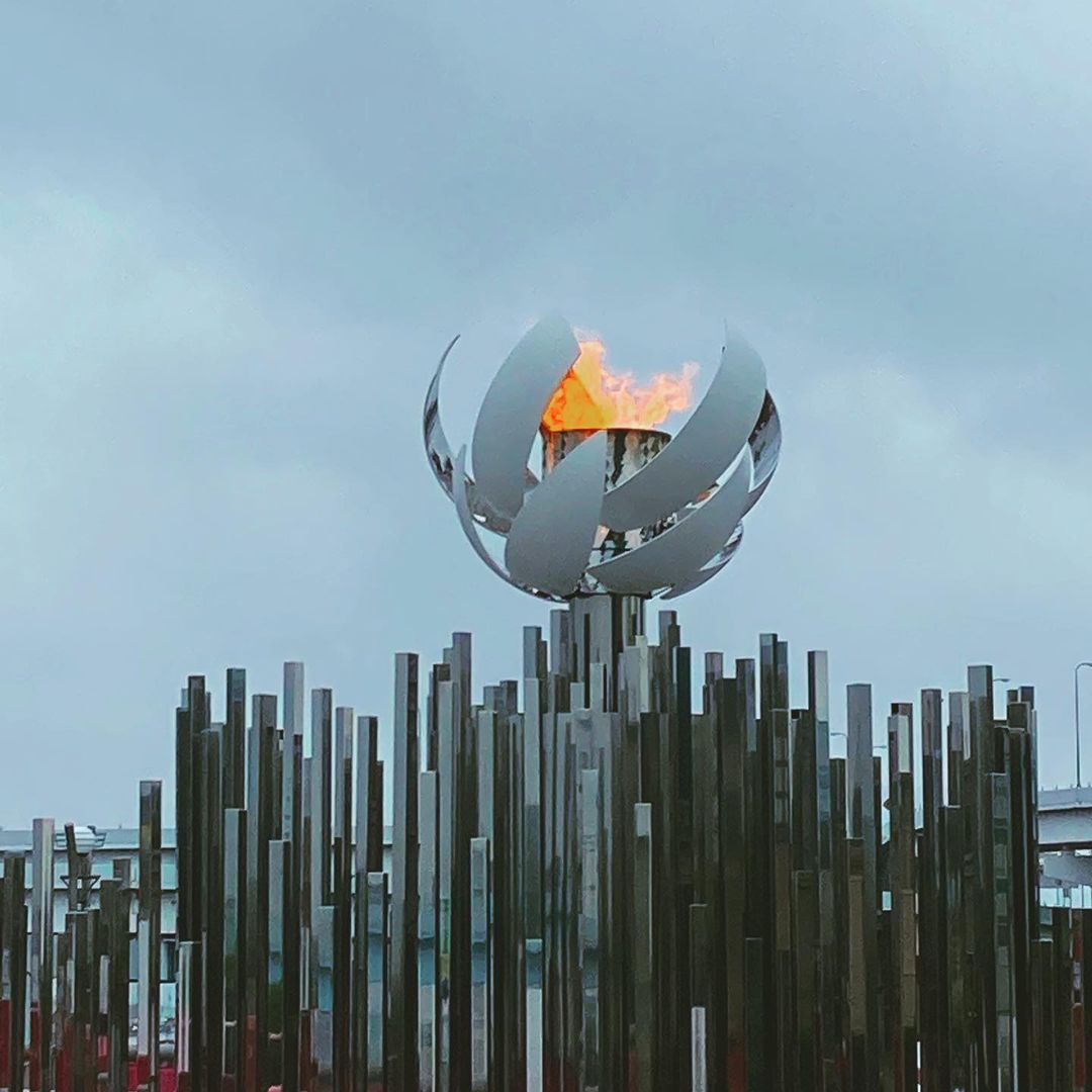 image of Olympic torch stand